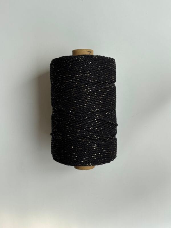 Black with Golden Zari 2mm Twisted