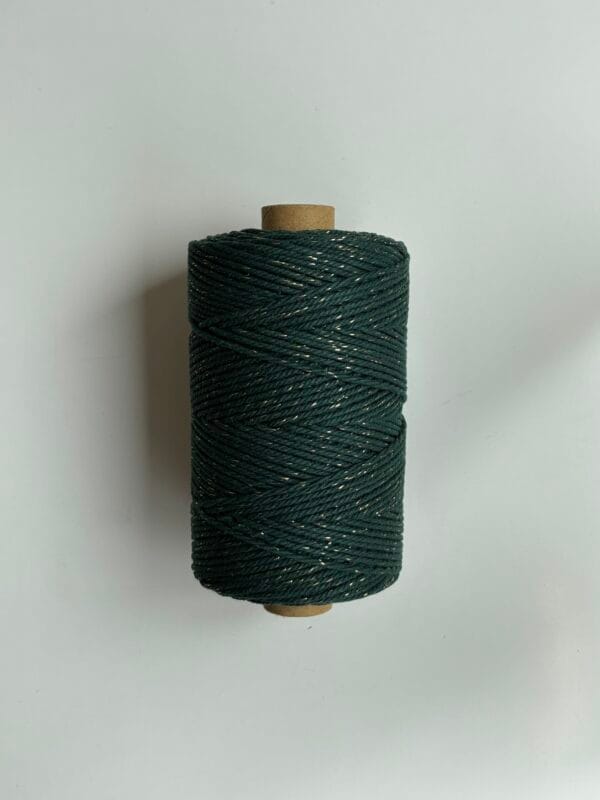 Pine Green with Golden Zari 2mm Twisted