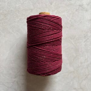 Wine with Golden Zari 2mm Twisted