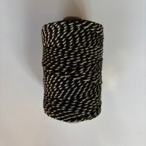 Black with Golden Zari 3mm Twisted