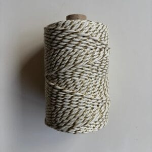 Offwhite with Golden Zari 3mm Twisted