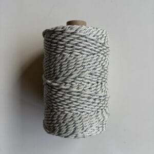 Offwhite with Silver Zari 3mm Twisted