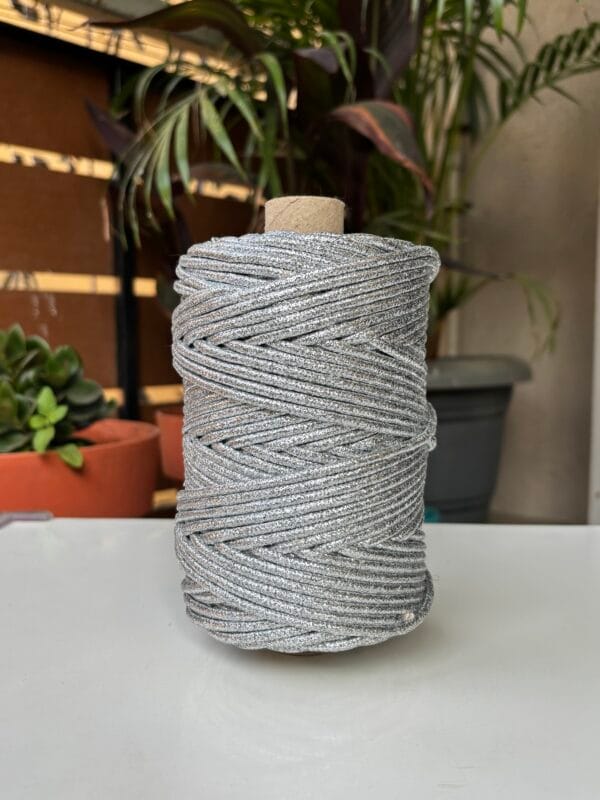 Silver zari 3mm braided